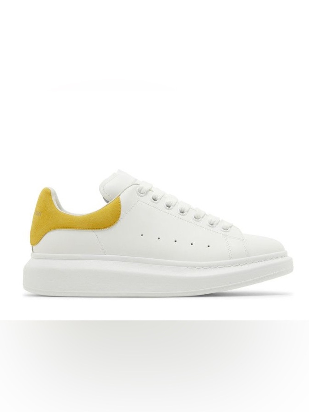 Alexander McQueen White Sneakers with Yellow Heel Tab